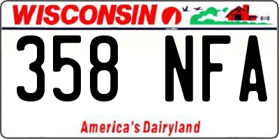 WI license plate 358NFA