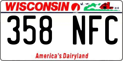 WI license plate 358NFC