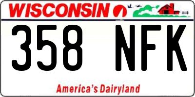 WI license plate 358NFK