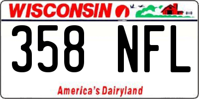 WI license plate 358NFL