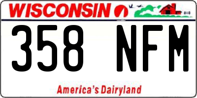 WI license plate 358NFM