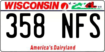 WI license plate 358NFS