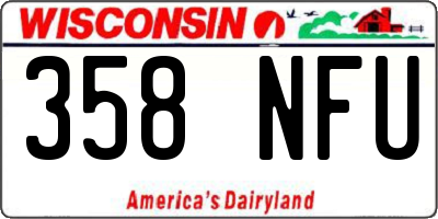 WI license plate 358NFU