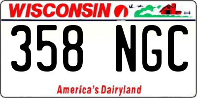 WI license plate 358NGC