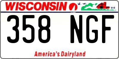 WI license plate 358NGF