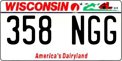 WI license plate 358NGG