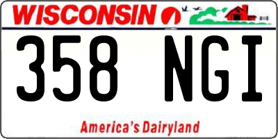 WI license plate 358NGI
