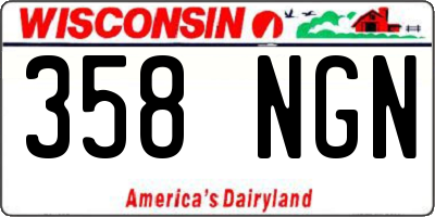 WI license plate 358NGN