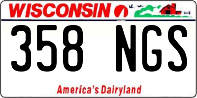 WI license plate 358NGS
