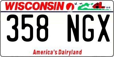 WI license plate 358NGX
