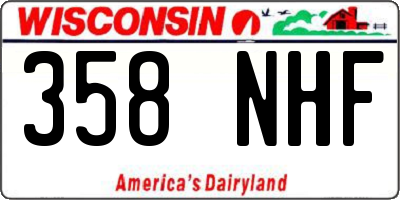 WI license plate 358NHF