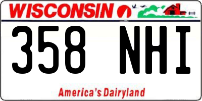 WI license plate 358NHI