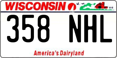 WI license plate 358NHL