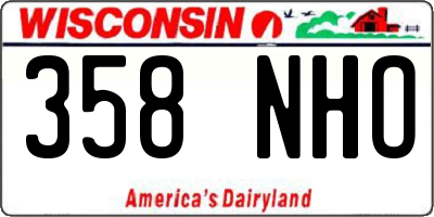 WI license plate 358NHO