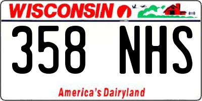 WI license plate 358NHS