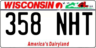 WI license plate 358NHT