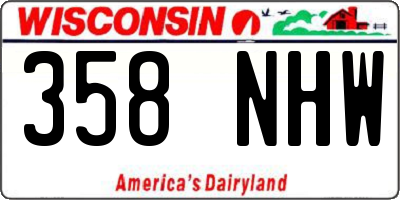 WI license plate 358NHW