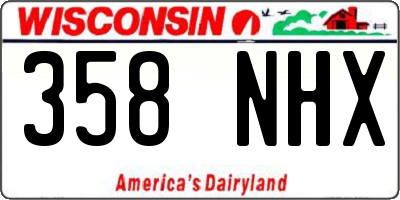 WI license plate 358NHX