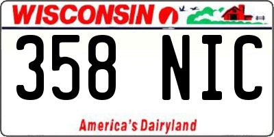 WI license plate 358NIC
