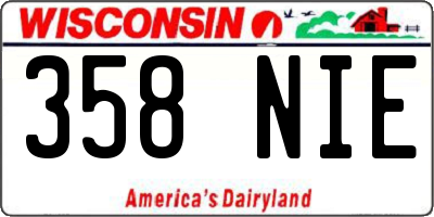 WI license plate 358NIE