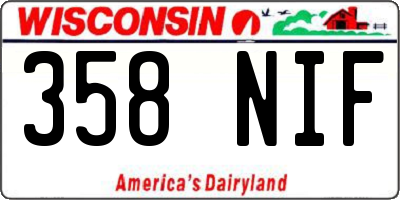 WI license plate 358NIF