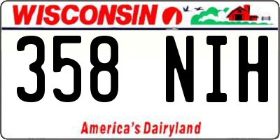 WI license plate 358NIH