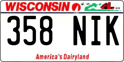 WI license plate 358NIK