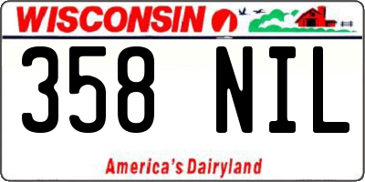WI license plate 358NIL