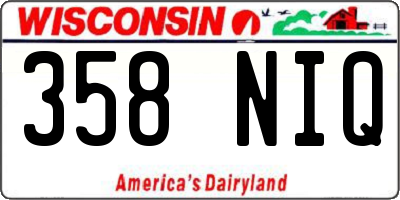 WI license plate 358NIQ