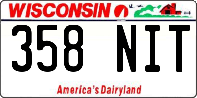 WI license plate 358NIT