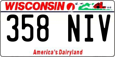 WI license plate 358NIV
