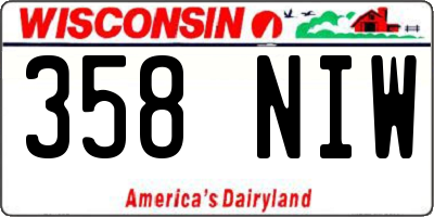 WI license plate 358NIW