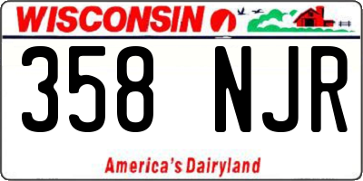 WI license plate 358NJR