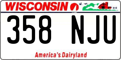 WI license plate 358NJU