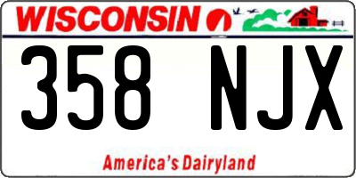 WI license plate 358NJX