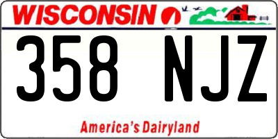 WI license plate 358NJZ