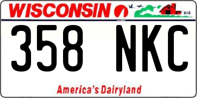 WI license plate 358NKC