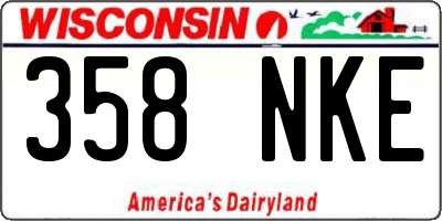 WI license plate 358NKE