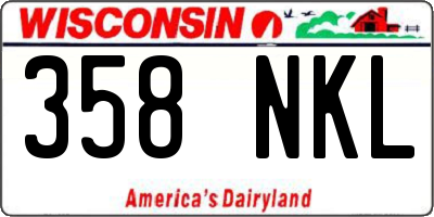 WI license plate 358NKL