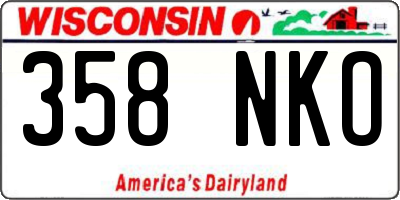 WI license plate 358NKO