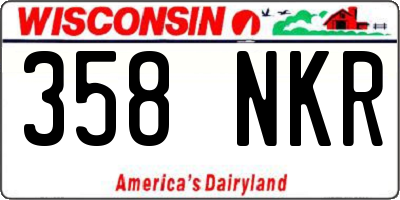 WI license plate 358NKR