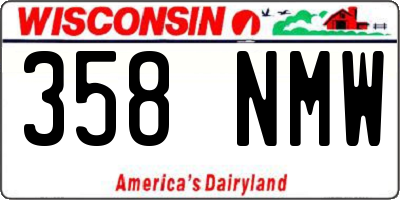 WI license plate 358NMW