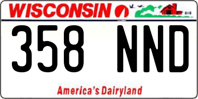 WI license plate 358NND