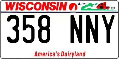 WI license plate 358NNY