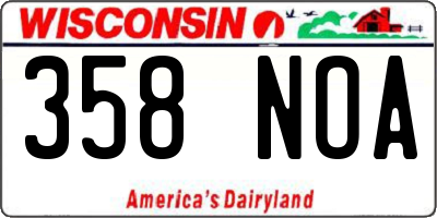 WI license plate 358NOA