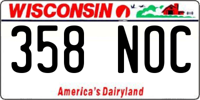 WI license plate 358NOC
