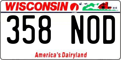 WI license plate 358NOD