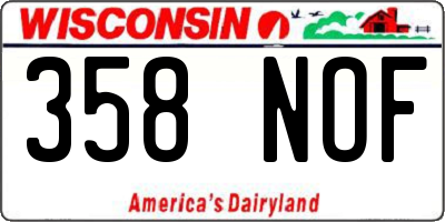 WI license plate 358NOF