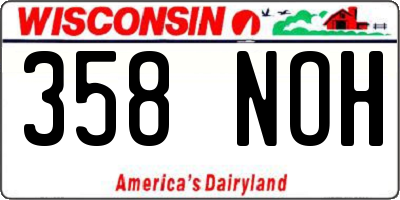 WI license plate 358NOH