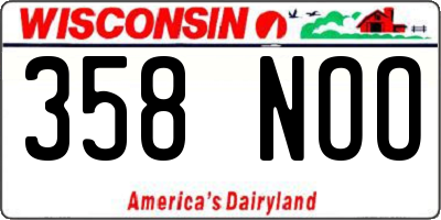WI license plate 358NOO